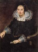 Cornelis de Vos Portrait of a Lady with a Fan oil painting reproduction